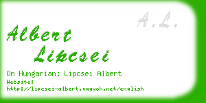 albert lipcsei business card